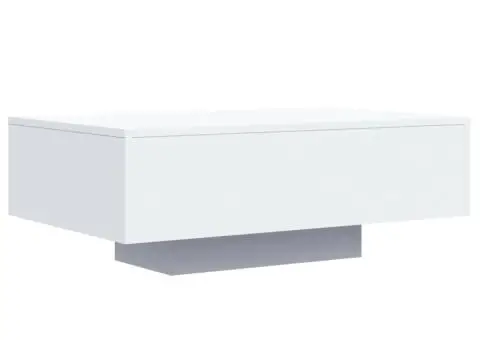 Măsuță de cafea cu lumini LED, alb, 85x55x31 cm - 3/5