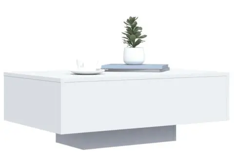 Măsuță de cafea cu lumini LED, alb, 85x55x31 cm - 5/5