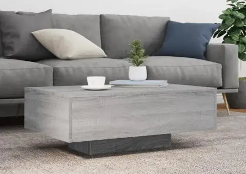 Măsuță de cafea cu lumini LED, gri sonoma, 85x55x31 cm - 4/5