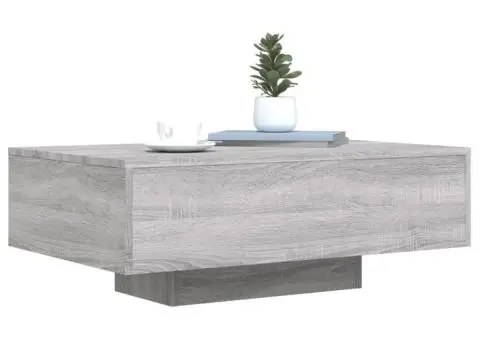 Măsuță de cafea cu lumini LED, gri sonoma, 85x55x31 cm - 5/5