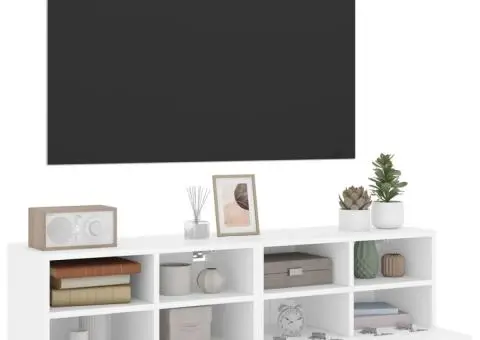 Dulap TV de perete, 2 buc, alb, 60x30x30 cm, lemn prelucrat - 5/5