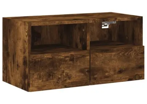 Comodă TV de perete stejar fumuriu 60x30x30 cm lemn prelucrat - 2/5