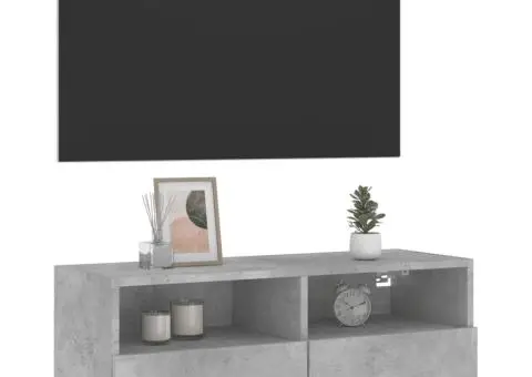 Comode TV de perete, gri beton, 80x30x30 cm, lemn prelucrat - 5/5