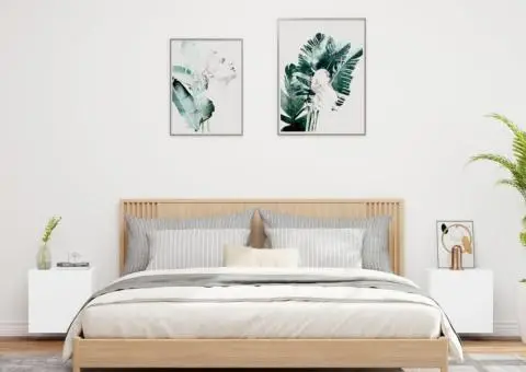 Comode TV de perete, 2 buc., alb, 40,5x30x40 cm, lemn prelucrat - 3/5