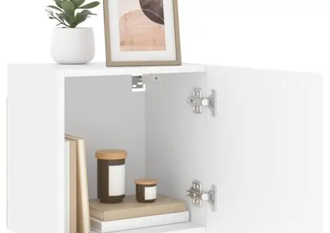 Comode TV de perete, 2 buc., alb, 40,5x30x40 cm, lemn prelucrat - 5/5