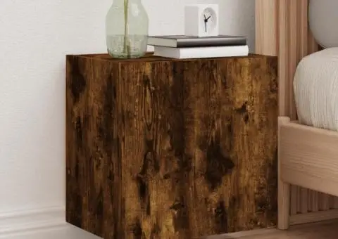 Comodă TV de perete stejar fumuriu 40,5x30x40 cm lemn prelucrat - 1/5