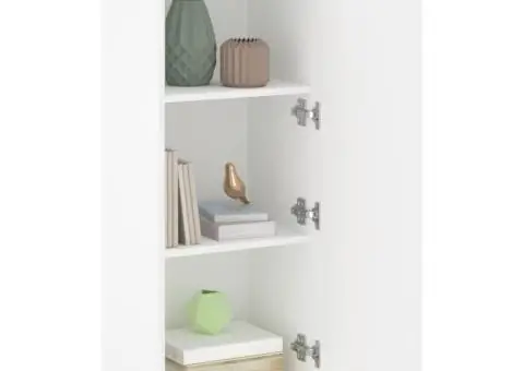 Comodă TV de perete, alb, 40,5x30x102 cm, lemn prelucrat - 5/5