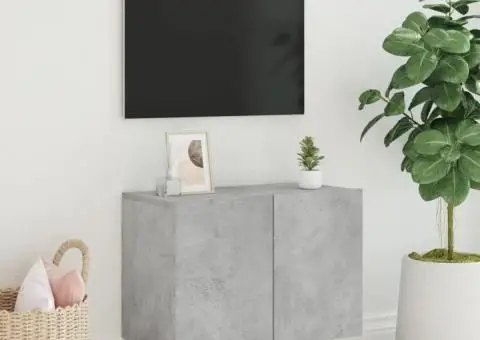 Comodă TV de perete, gri beton, 60x30x41 cm - 3/5