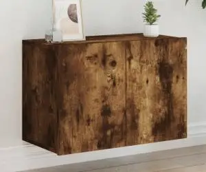 vidaXL Comodă TV de perete, stejar fumuriu, 60x30x41 cm