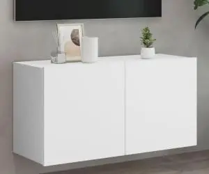 vidaXL Comodă TV de perete, alb, 80x30x41 cm