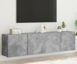 vidaXL Comodă TV de perete, 2 buc. gri beton, 80x30x41 cm