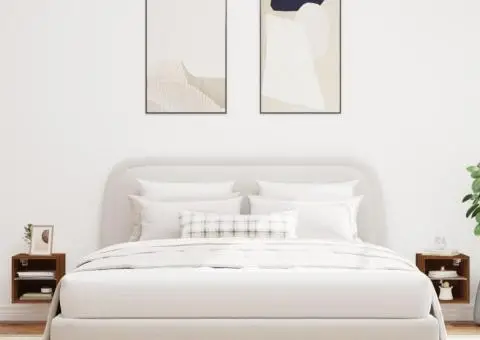 Comode TV cu lumini LED, 2 buc., stejar maro, 30x28,5x30 cm - 4/5