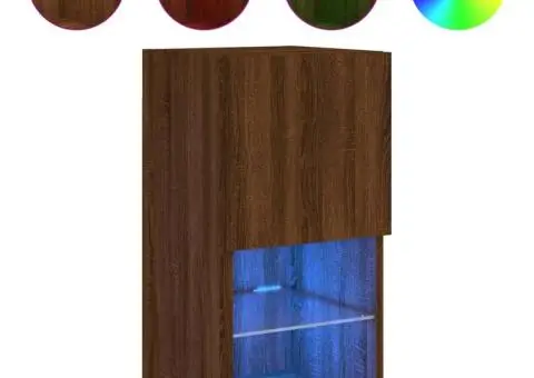 Comodă TV cu lumini LED, stejar maro, 30,5x30x60 cm - 2/5