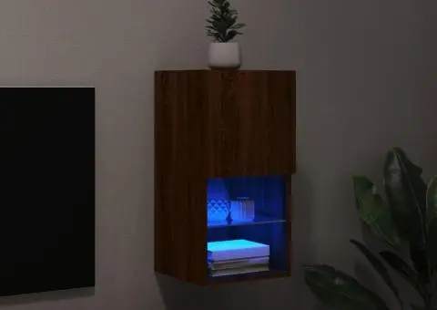 Comodă TV cu lumini LED, stejar maro, 30,5x30x60 cm - 5/5