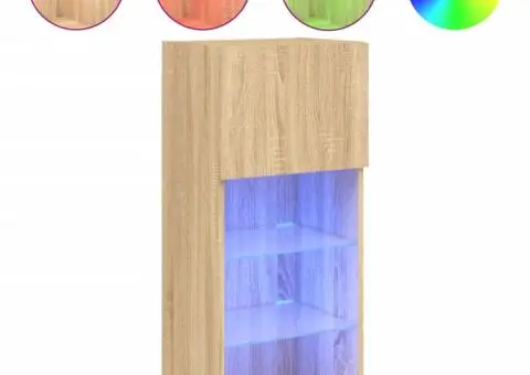 Comodă TV cu lumini LED, stejar sonoma, 40,5x30x90 cm - 2/5