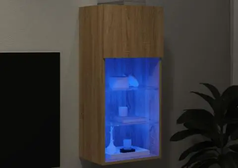 Comodă TV cu lumini LED, stejar sonoma, 40,5x30x90 cm - 5/5