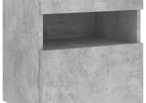 Comodă TV de perete cu lumini LED, gri beton, 40x30x40 cm - 3/5