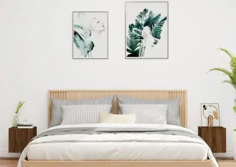 Comodă TV de perete cu LED, 2 buc. stejar maro, 30,5x35x30 cm - 4/5