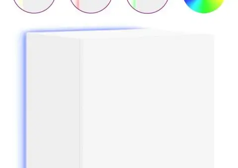 Comodă TV de perete cu lumini LED, alb, 40,5x35x40 cm - 2/5