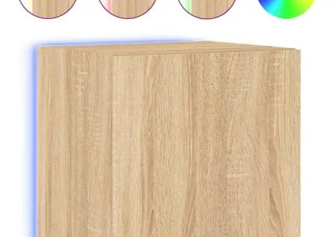 Comodă TV de perete cu lumini LED, stejar sonoma, 40,5x35x40 cm - 2/5