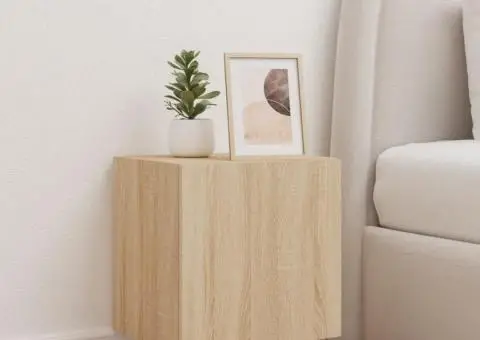 Comodă TV de perete cu lumini LED, stejar sonoma, 40,5x35x40 cm - 5/5