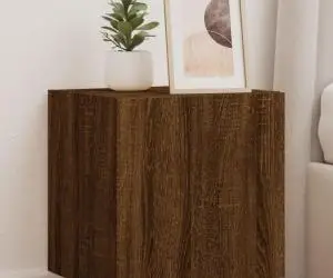 vidaXL Comodă TV de perete cu LED, 2 buc. stejar maro, 40,5x35x40 cm