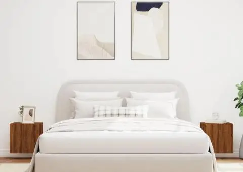 Comodă TV de perete cu LED, 2 buc. stejar maro, 40,5x35x40 cm - 4/5