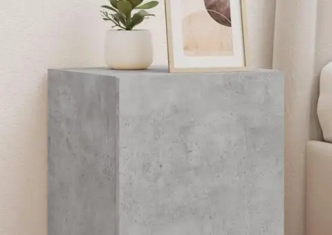 Comodă TV de perete cu lumini LED, gri beton, 40,5x35x40 cm - 1/5