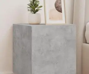 vidaXL Comodă TV de perete cu lumini LED, gri beton, 40,5x35x40 cm