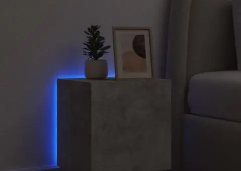 Comodă TV de perete cu lumini LED, gri beton, 40,5x35x40 cm - 4/5