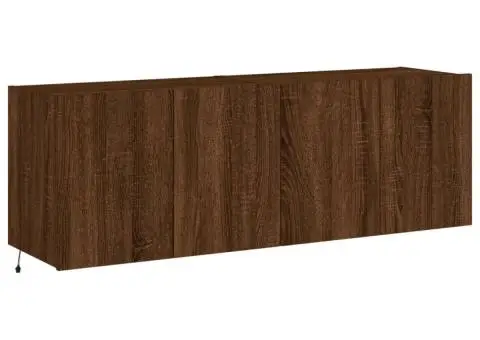 Comodă TV de perete cu LED, 2 buc. stejar maro, 60x35x41 cm - 3/5