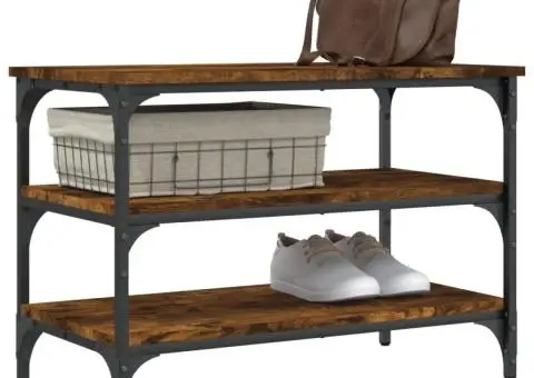 Bancă de pantofi, stejar fumuriu, 70x38,5x49 cm, lemn prelucrat - 4/5