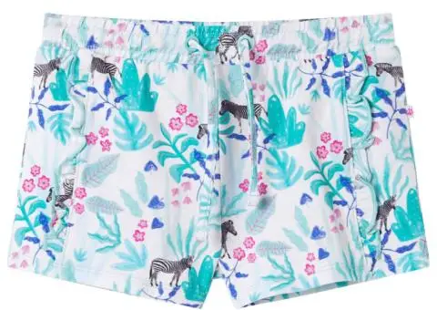 Pantaloni scurți pentru copii cu șnur, ecru și verde mentă închis, 116 - 1/5