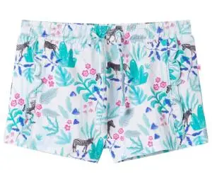 Pantaloni scurți pentru copii cu șnur, ecru și verde mentă închis, 140