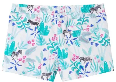 Pantaloni scurți pentru copii cu șnur, ecru și verde mentă închis, 140 - 2/5