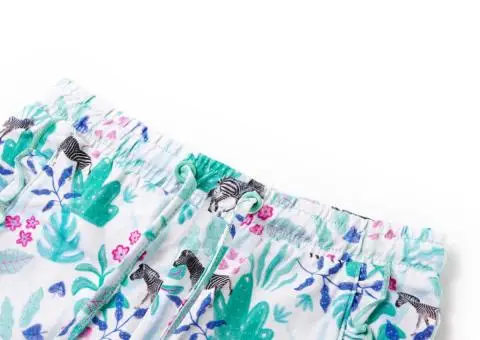 Pantaloni scurți pentru copii cu șnur, ecru și verde mentă închis, 140 - 3/5