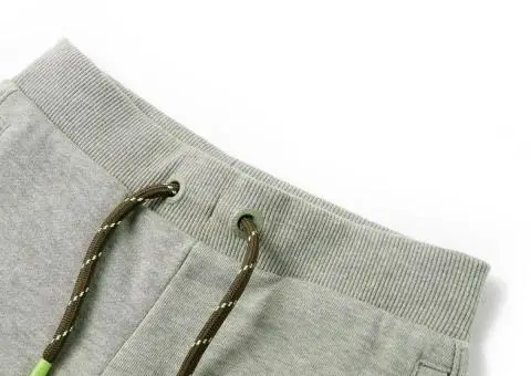 Pantaloni scurți pentru copii cu șnur, kaki deschis melanj, 128 - 3/5