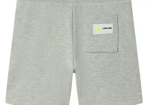 Pantaloni scurți pentru copii cu șnur, kaki deschis melanj, 104 - 2/5