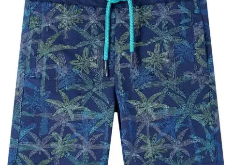 Pantaloni scurți pentru copii cu șnur, bleumarin, 92 - 1/5