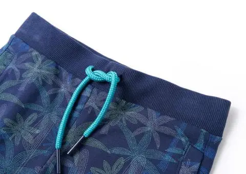 Pantaloni scurți pentru copii cu șnur, bleumarin, 92 - 3/5