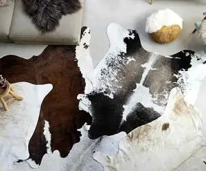 vidaXL Covor, alb și negru, 180x220 cm, piele naturală de vacă