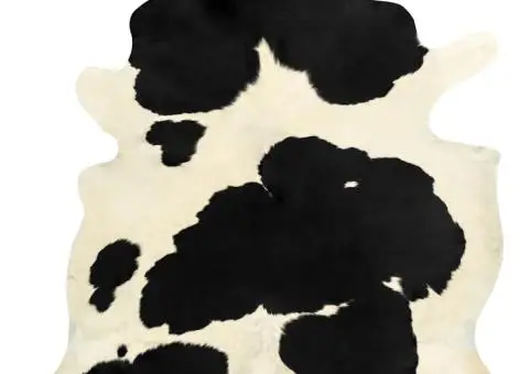 Covor, alb și negru, 180x220 cm, piele naturală de vacă - 2/5