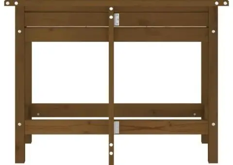 Jardinieră de grădină cu blat pliabil maro miere lemn masiv pin - 4/5