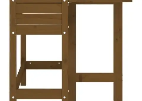 Jardinieră de grădină cu blat pliabil maro miere lemn masiv pin - 5/5