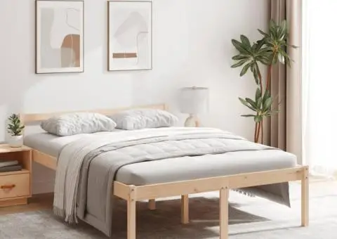 Pat pentru seniori dublu mic, 120x190 cm, lemn masiv de pin - 1/5