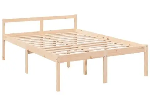Pat pentru seniori dublu mic, 120x190 cm, lemn masiv de pin - 3/5