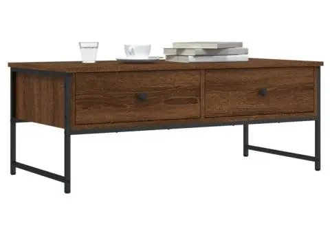 Măsuță de cafea, stejar maro, 101x49x39,5 cm, lemn prelucrat - 1/5