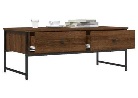 Măsuță de cafea, stejar maro, 101x49x39,5 cm, lemn prelucrat - 4/5