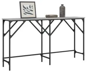 vidaXL Măsuță consolă, gri sonoma, 140x29x75 cm, lemn prelucrat