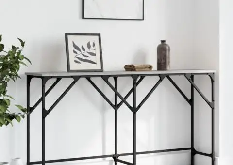 Măsuță consolă, gri sonoma, 140x29x75 cm, lemn prelucrat - 3/5